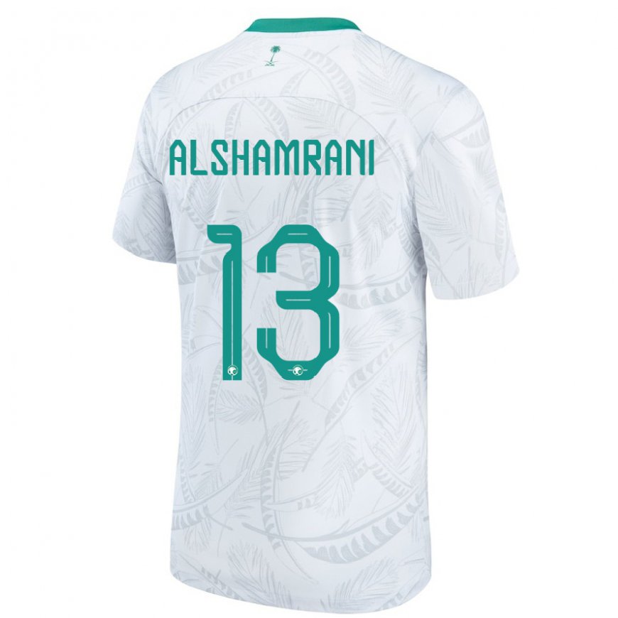 Kandiny Hombre Camiseta Arabia Saudita Farha Alshamrani #13 Blanco 1ª Equipación 22-24 La Camisa