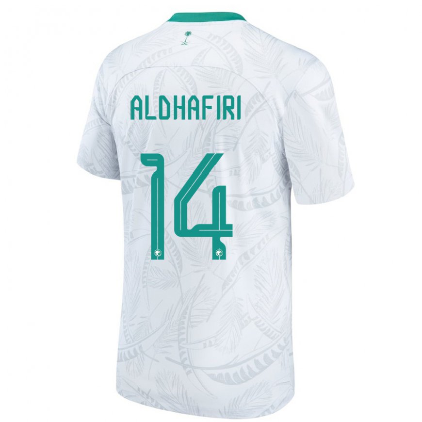 Kandiny Hombre Camiseta Arabia Saudita Jathob Aldhafiri #14 Blanco 1ª Equipación 22-24 La Camisa