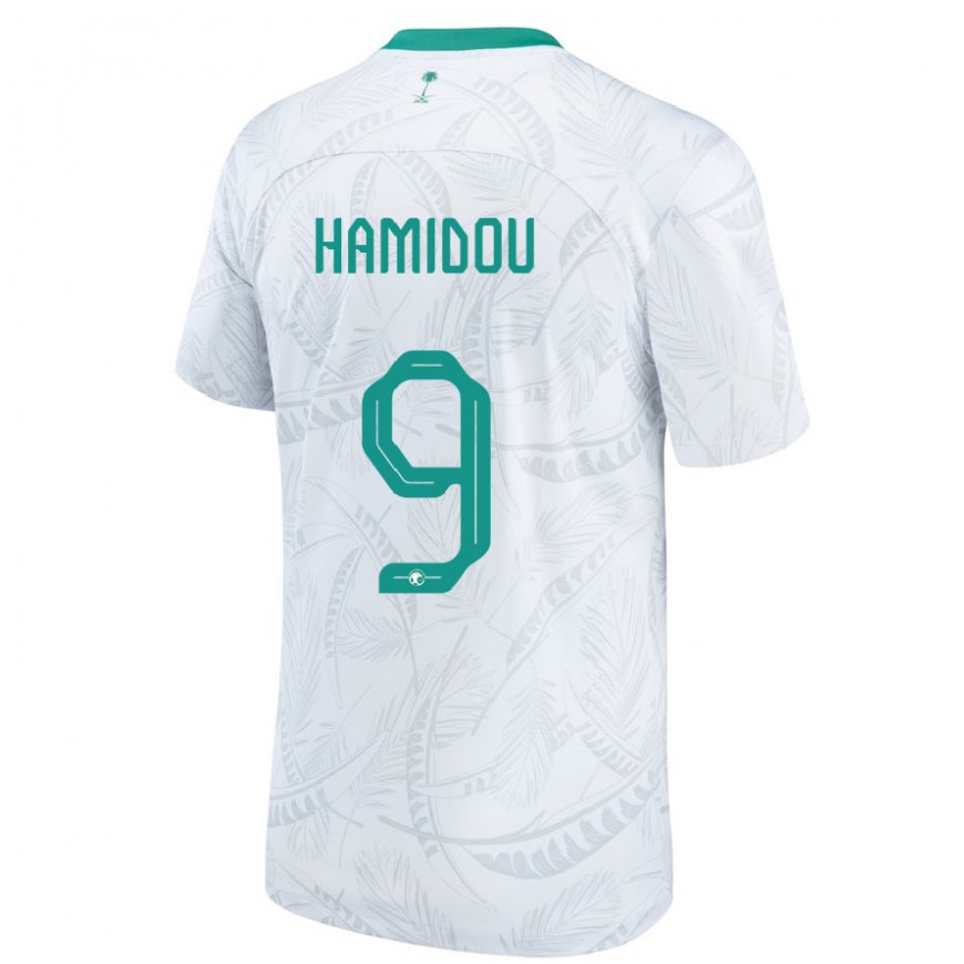 Kandiny Hombre Camiseta Arabia Saudita Rayane Hamidou #9 Blanco 1ª Equipación 22-24 La Camisa