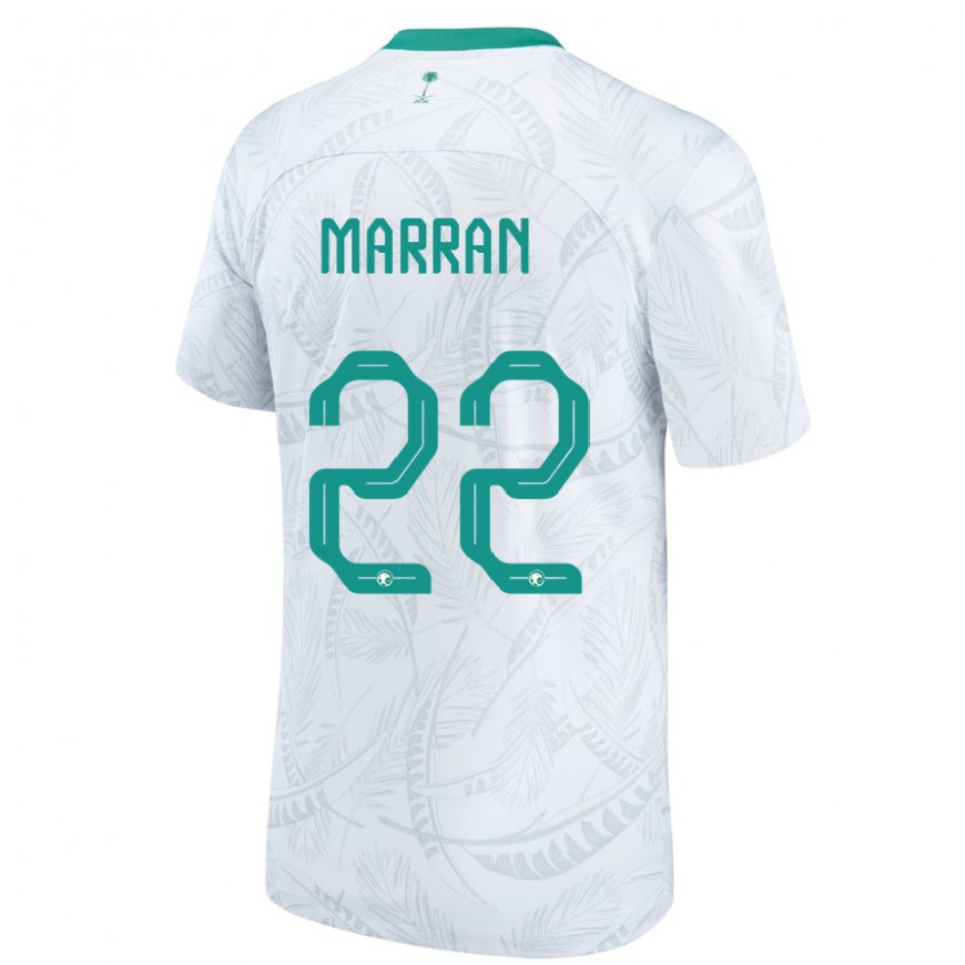 Kandiny Uomo Maglia Arabia Saudita Mohammed Marran #22 Bianco Kit Gara Home 22-24 Maglietta