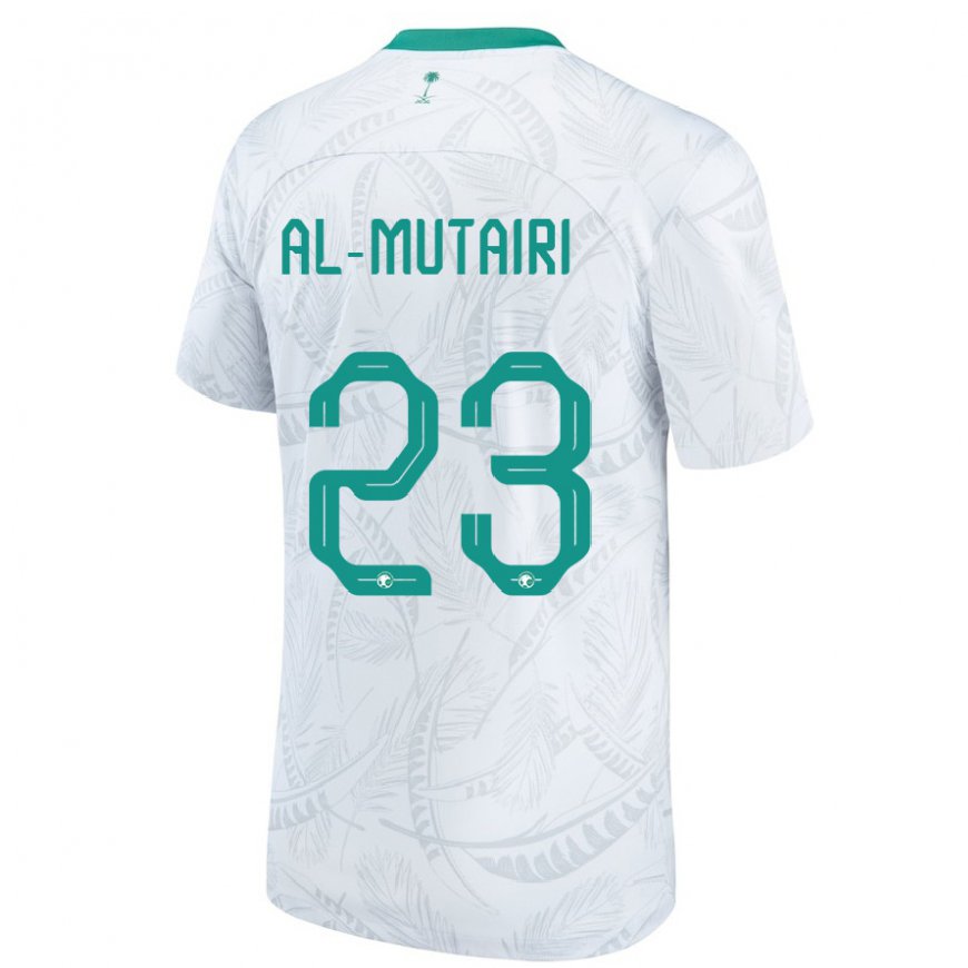 Kandiny Hombre Camiseta Arabia Saudita Turki Al Mutairi #23 Blanco 1ª Equipación 22-24 La Camisa