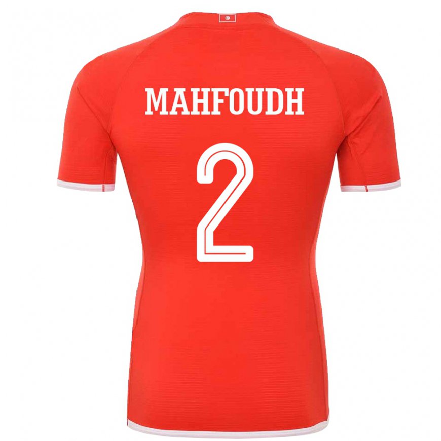 Kandiny Heren Tunesisch Dhikra Mahfoudh #2 Rood Thuisshirt Thuistenue 22-24 T-shirt België