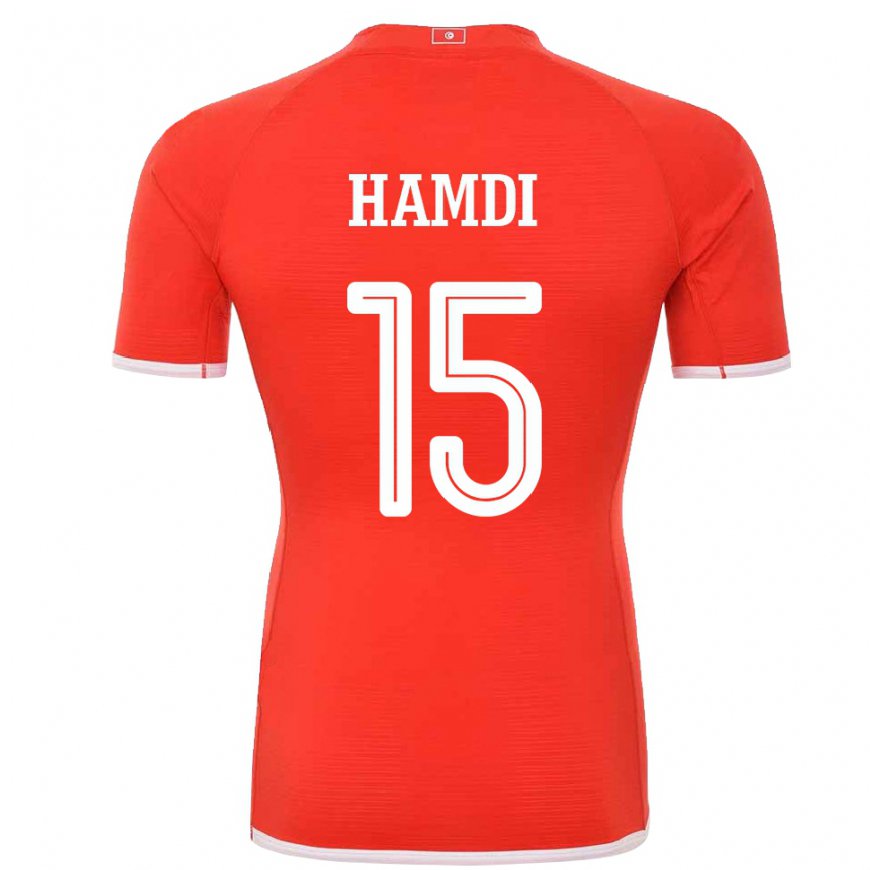 Kandiny Hombre Camiseta Túnez Hanna Hamdi #15 Rojo 1ª Equipación 22-24 La Camisa México