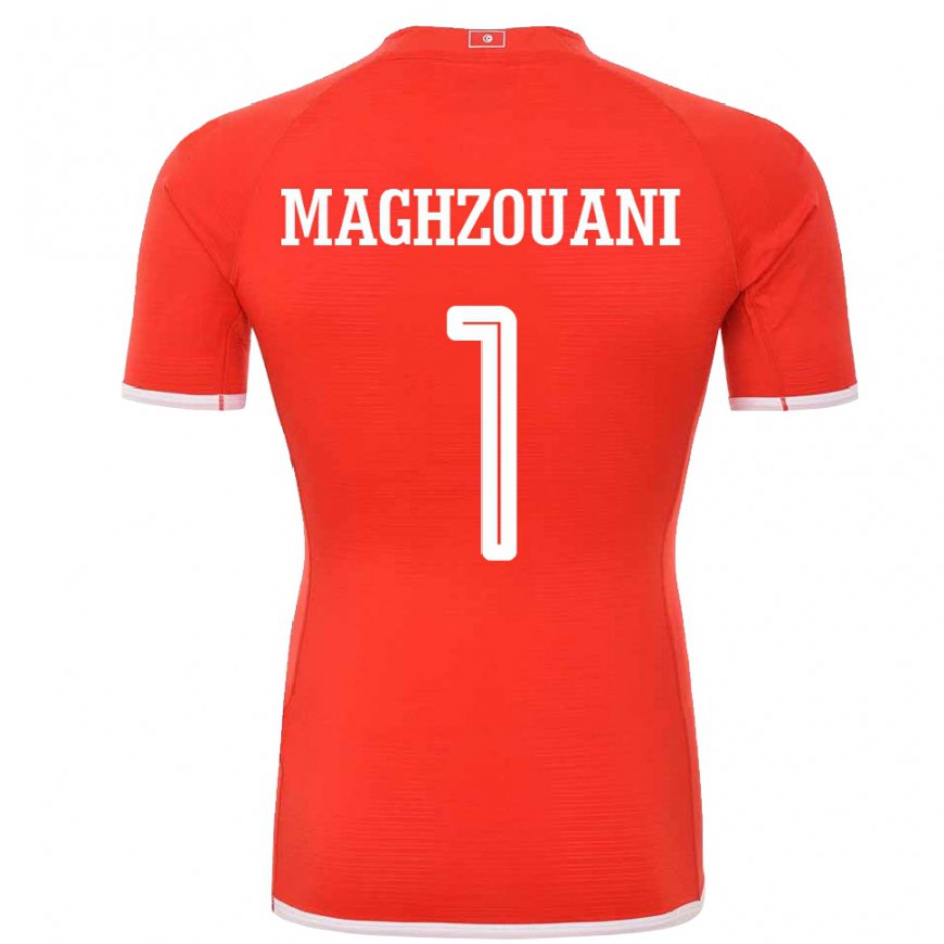 Kandiny Hombre Camiseta Túnez Wassim Maghzouani #1 Rojo 1ª Equipación 22-24 La Camisa México