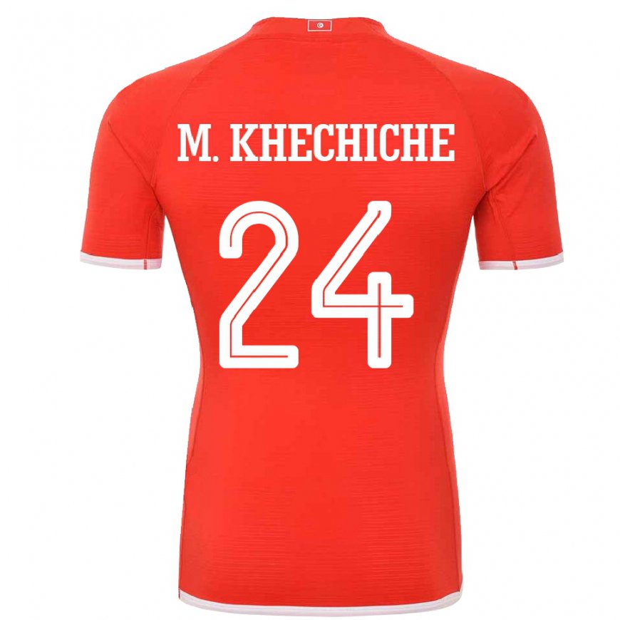 Kandiny Herren Tunesische Mohamed Amine Khechiche #24 Rot Heimtrikot Trikot 22-24 T-shirt Österreich