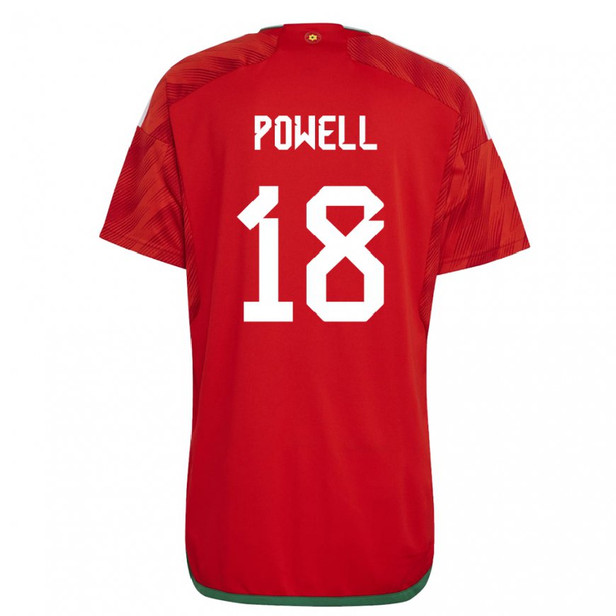 Kandiny Uomo Maglia Galles Ella Powell #18 Rosso Kit Gara Home 22-24 Maglietta