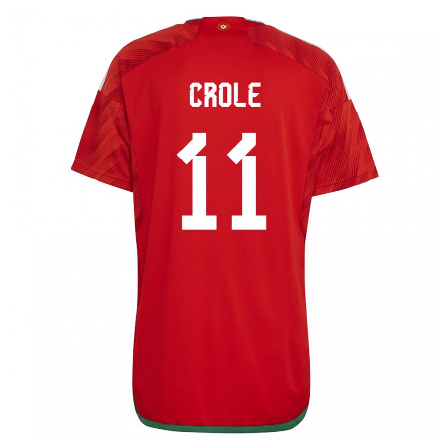 Kandiny Herren Walisische James Crole #11 Rot Heimtrikot Trikot 22-24 T-shirt Österreich