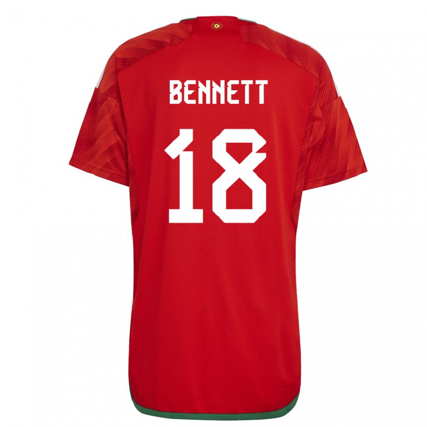 Kandiny Herren Walisische Murphy Bennett #18 Rot Heimtrikot Trikot 22-24 T-shirt Österreich