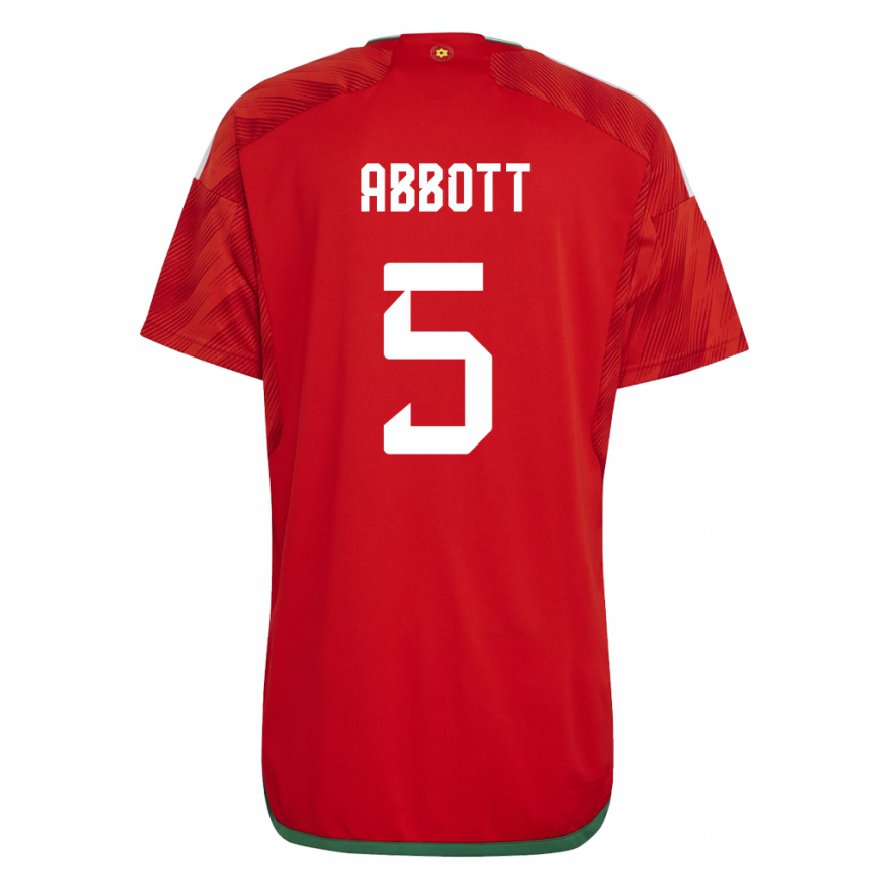 Kandiny Herren Walisische George Abbott #5 Rot Heimtrikot Trikot 22-24 T-shirt Österreich