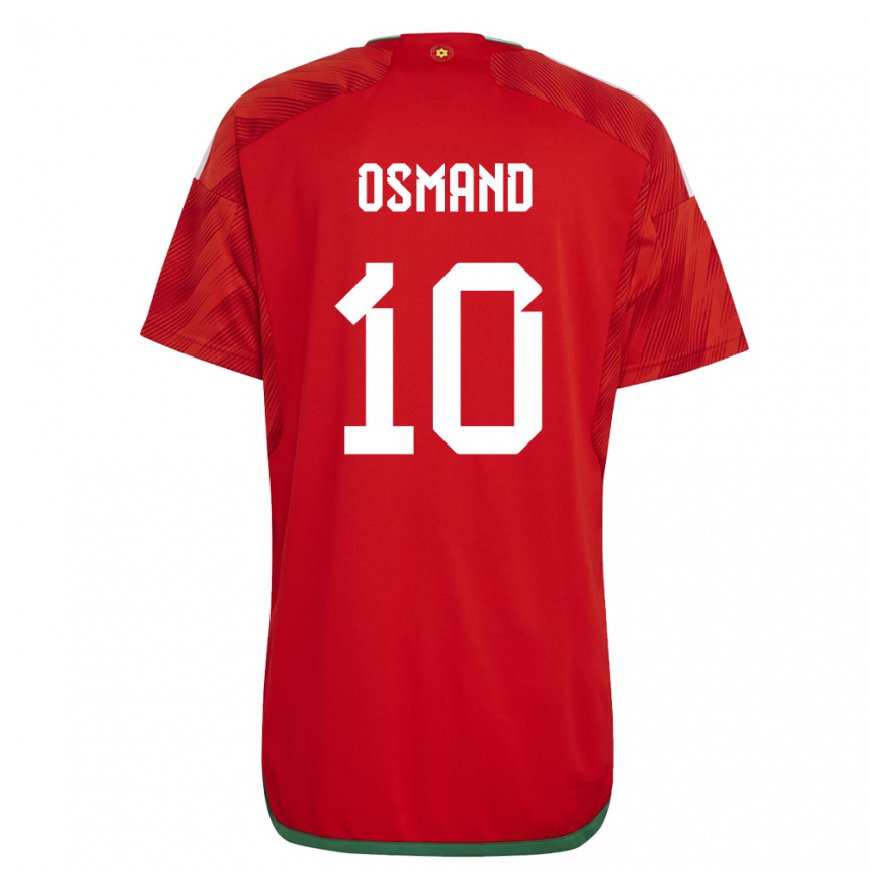 Kandiny Uomo Maglia Galles Callum Osmand #10 Rosso Kit Gara Home 22-24 Maglietta