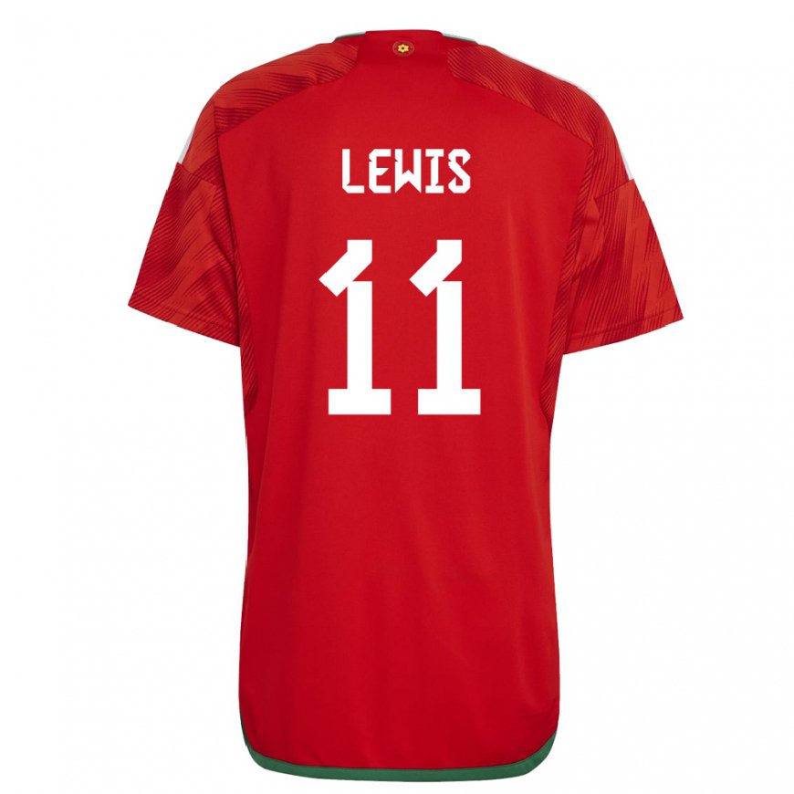 Kandiny Heren Welsh Sonny Lewis #11 Rood Thuisshirt Thuistenue 22-24 T-shirt