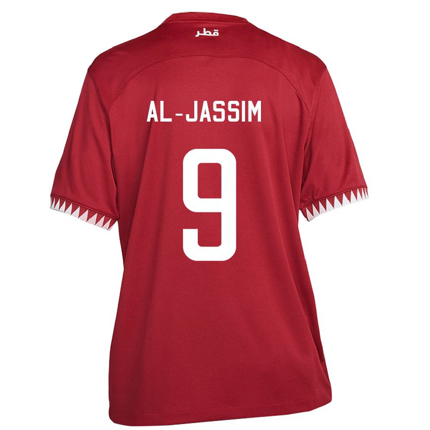 Kandiny Heren Qatarees Kholoud Al Jassim #9 Kastanjebruin Thuisshirt Thuistenue 22-24 T-shirt België