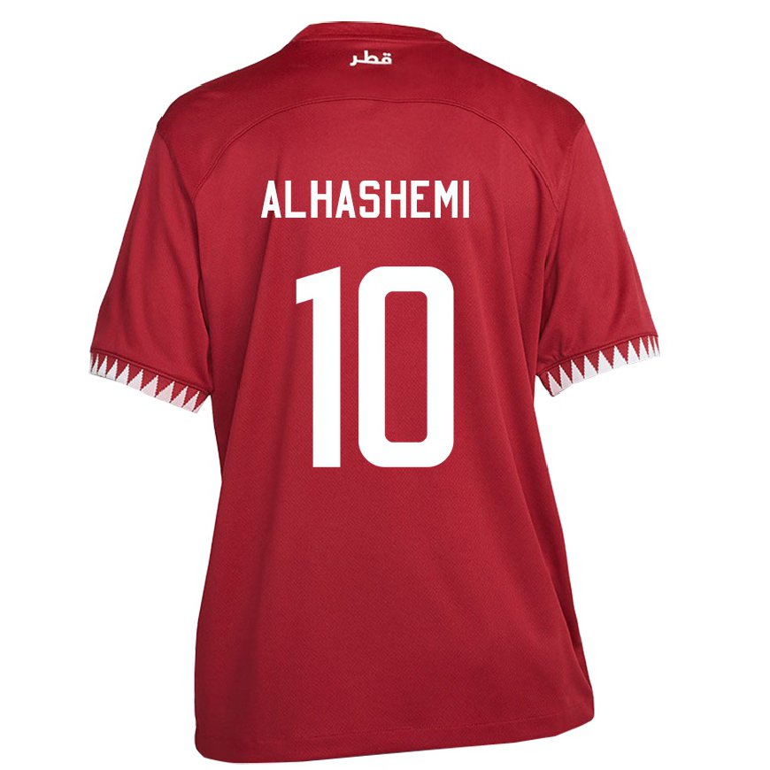 Kandiny Uomo Maglia Qatar Suaad Alhashemi #10 Marrone Kit Gara Home 22-24 Maglietta