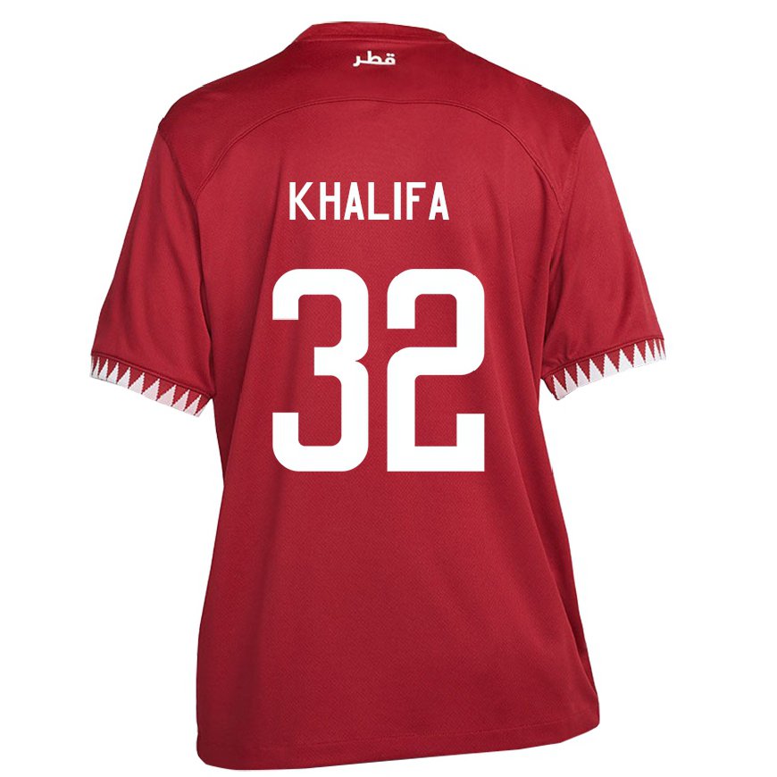 Kandiny Heren Qatarees Duana Khalifa #32 Kastanjebruin Thuisshirt Thuistenue 22-24 T-shirt België