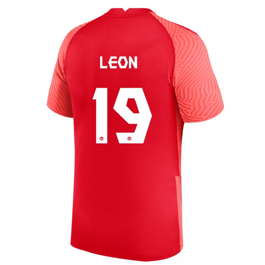 Kandiny Heren Canadees Adriana Leon #19 Rood Thuisshirt Thuistenue 22-24 T-shirt België