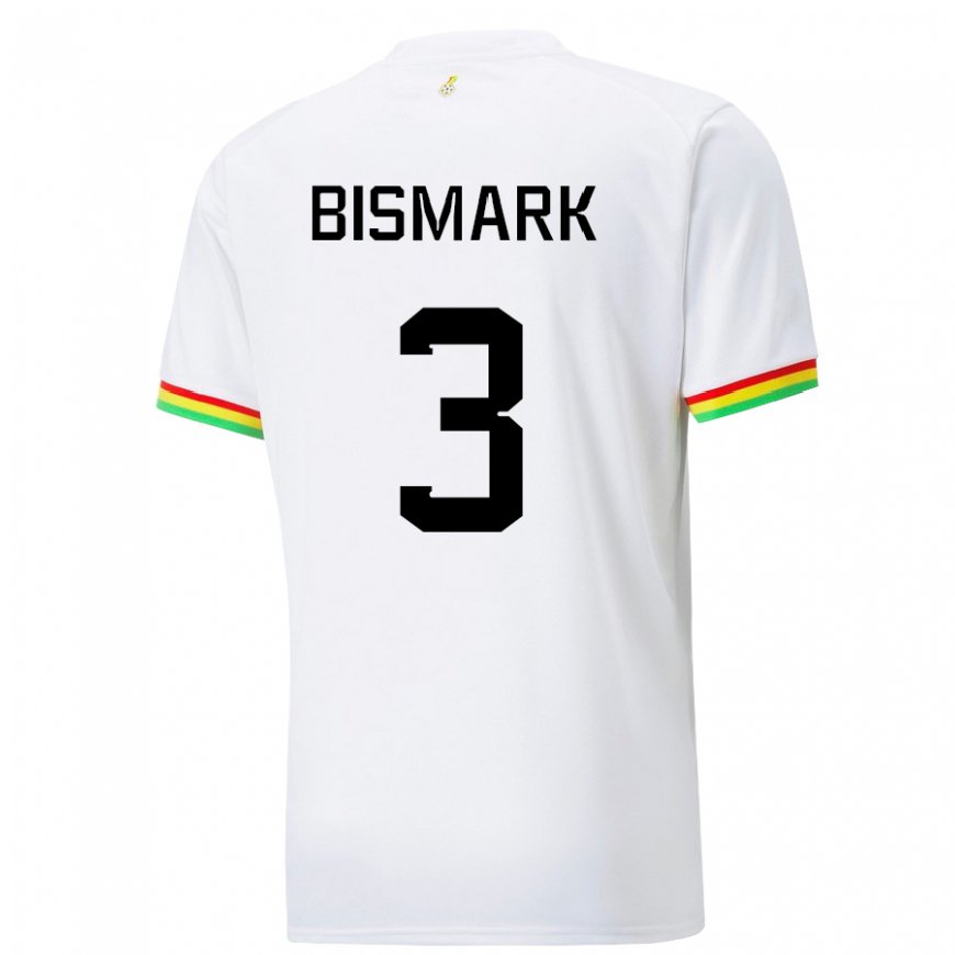 Kandiny Uomo Maglia Ghana Anim Bismark #3 Bianco Kit Gara Home 22-24 Maglietta