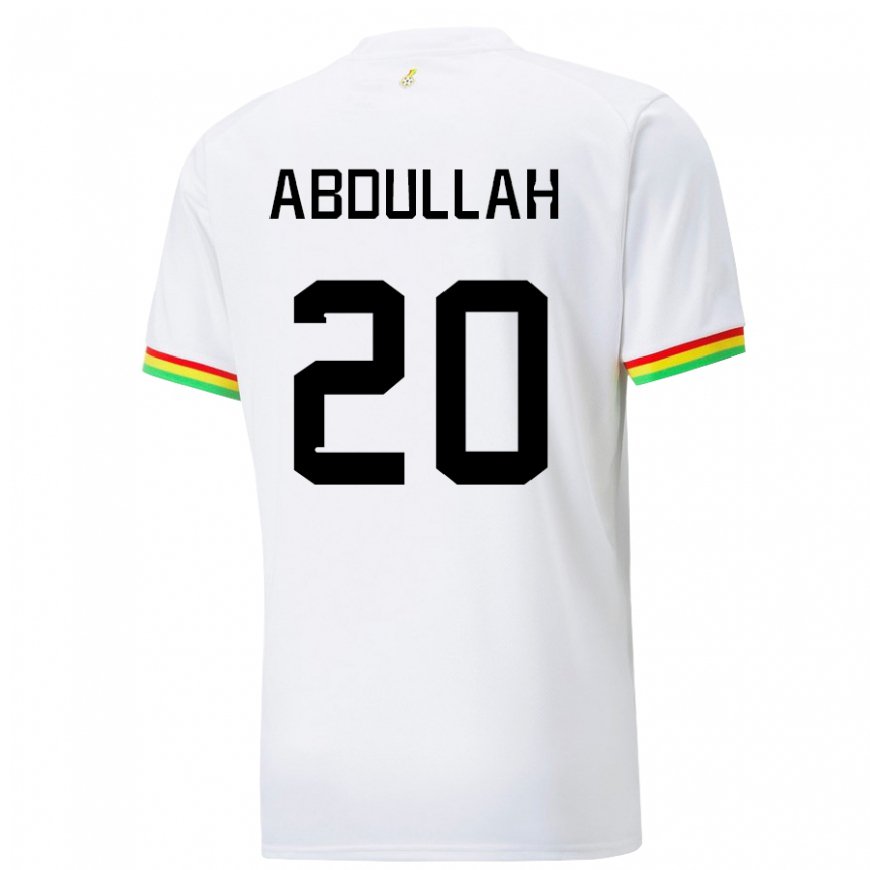 Kandiny Uomo Maglia Ghana Razak Abdullah #20 Bianco Kit Gara Home 22-24 Maglietta