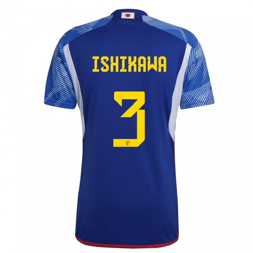 Kandiny Herren Japanische Seita Ishikawa #3 Königsblau Heimtrikot Trikot 22-24 T-shirt Österreich