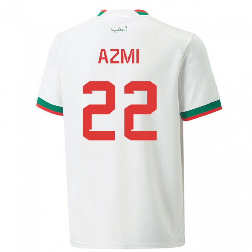 Kandiny Heren Marokkaans Ahmed Azmi #22 Wit Uitshirt Uittenue 22-24 T-shirt België