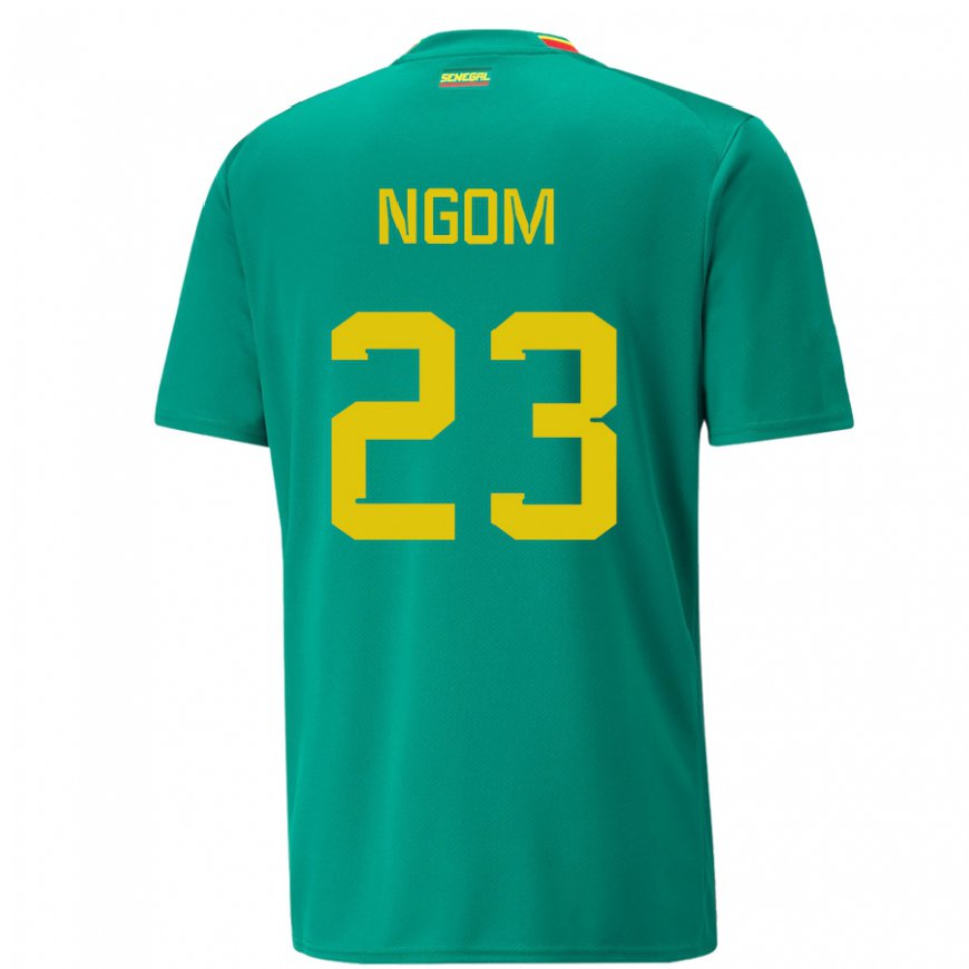 Kandiny Uomo Maglia Senegal Astou Ngom #23 Verde Kit Gara Away 22-24 Maglietta