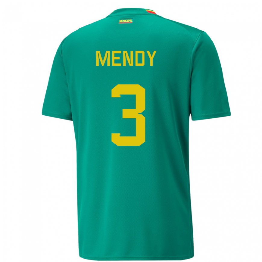 Kandiny Heren Senegalees Formose Mendy #3 Groente Uitshirt Uittenue 22-24 T-shirt