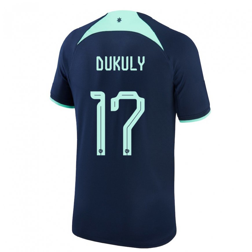 Kandiny Heren Australisch Yaya Dukuly #17 Donkerblauw Uitshirt Uittenue 22-24 T-shirt