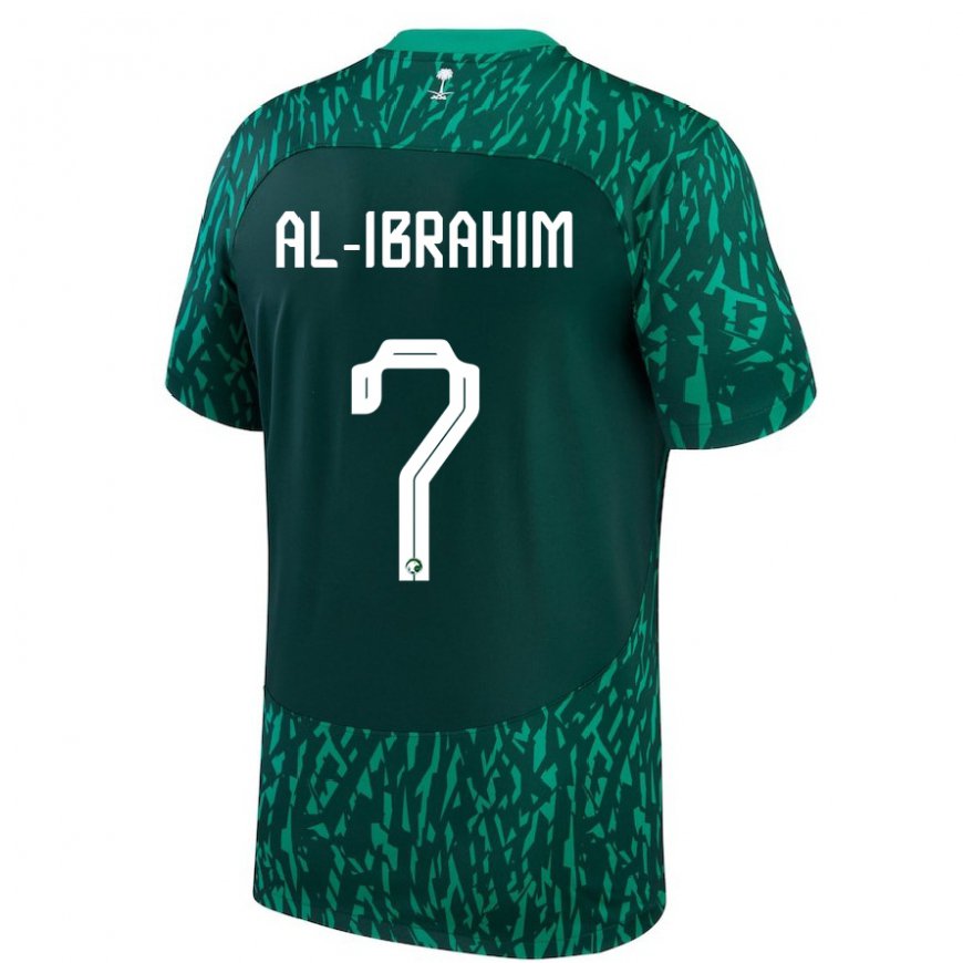 Kandiny Herren Saudi-arabische Noura Al Ibrahim #7 Dunkelgrün Auswärtstrikot Trikot 22-24 T-shirt Österreich