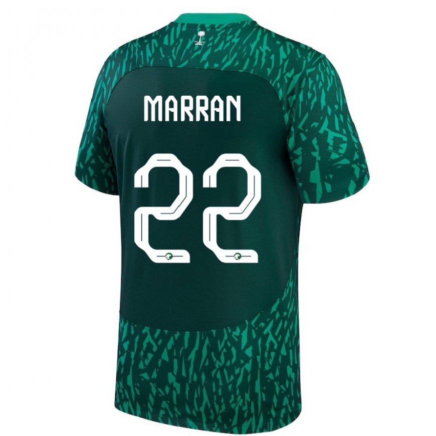 Kandiny Heren Saoedi-arabisch Mohammed Marran #22 Donkergroen Uitshirt Uittenue 22-24 T-shirt