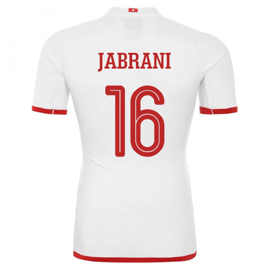 Kandiny Hombre Camiseta Túnez Soulaima Jabrani #16 Blanco 2ª Equipación 22-24 La Camisa