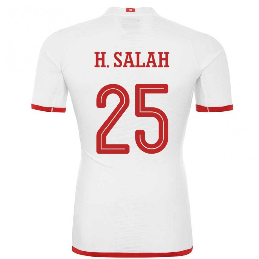 Kandiny Hombre Camiseta Túnez Heni Ben Salah #25 Blanco 2ª Equipación 22-24 La Camisa México