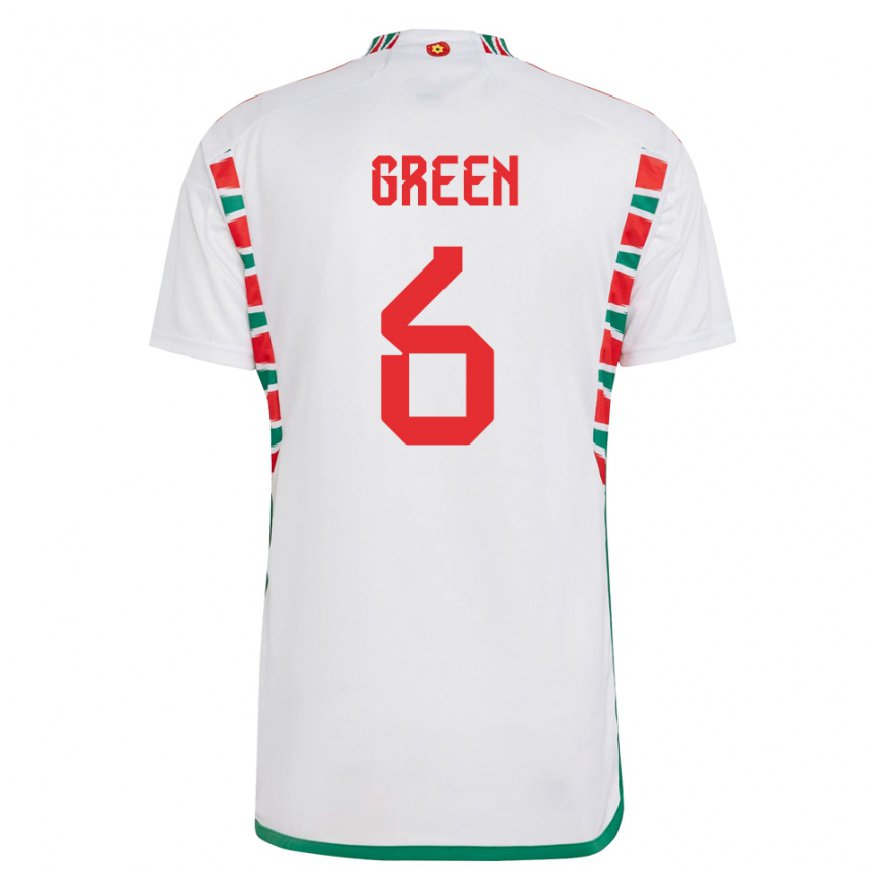 Kandiny Herren Walisische Josephine Green #6 Weiß Auswärtstrikot Trikot 22-24 T-shirt Österreich