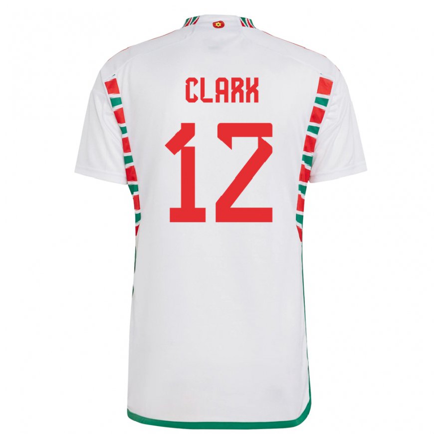 Kandiny Uomo Maglia Galles Olivia Clark #12 Bianco Kit Gara Away 22-24 Maglietta