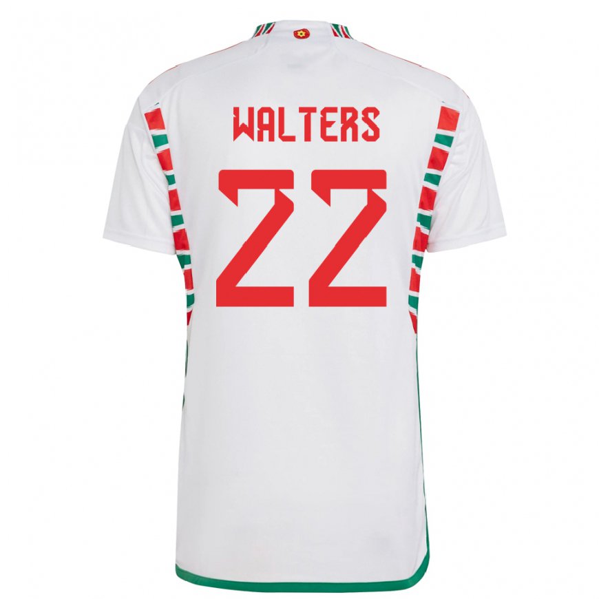 Kandiny Heren Welsh Georgia Walters #22 Wit Uitshirt Uittenue 22-24 T-shirt