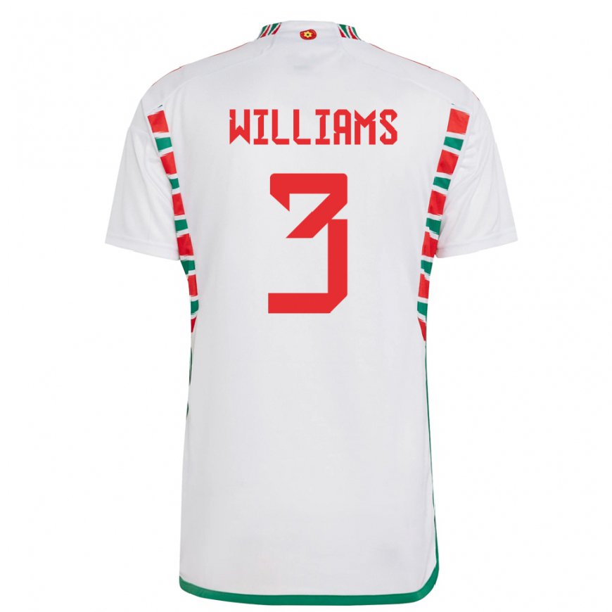 Kandiny Heren Welsh Zac Williams #3 Wit Uitshirt Uittenue 22-24 T-shirt