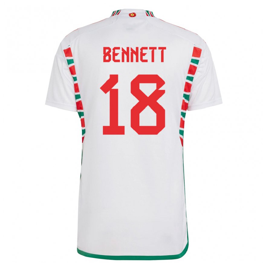 Kandiny Uomo Maglia Galles Murphy Bennett #18 Bianco Kit Gara Away 22-24 Maglietta