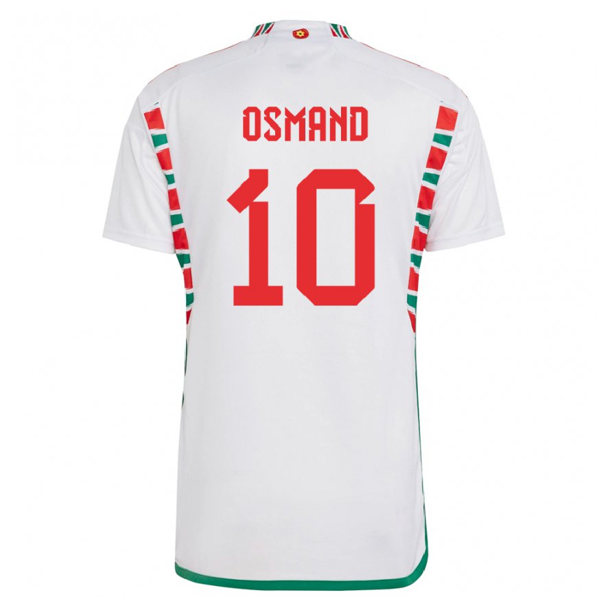 Kandiny Uomo Maglia Galles Callum Osmand #10 Bianco Kit Gara Away 22-24 Maglietta