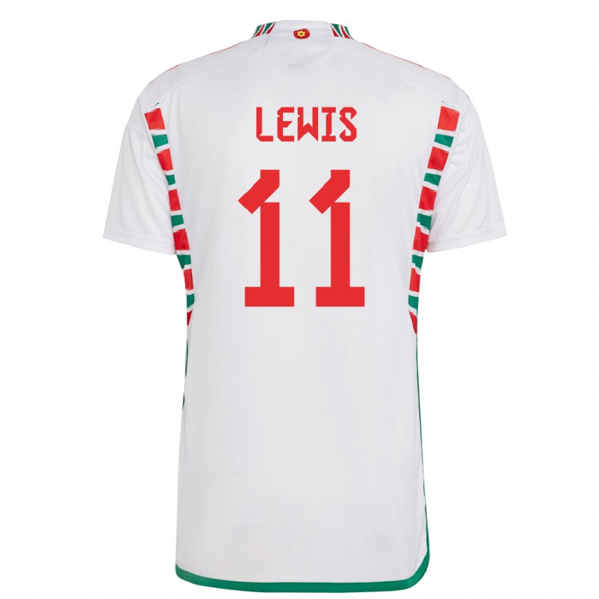 Kandiny Herren Walisische Sonny Lewis #11 Weiß Auswärtstrikot Trikot 22-24 T-shirt Österreich