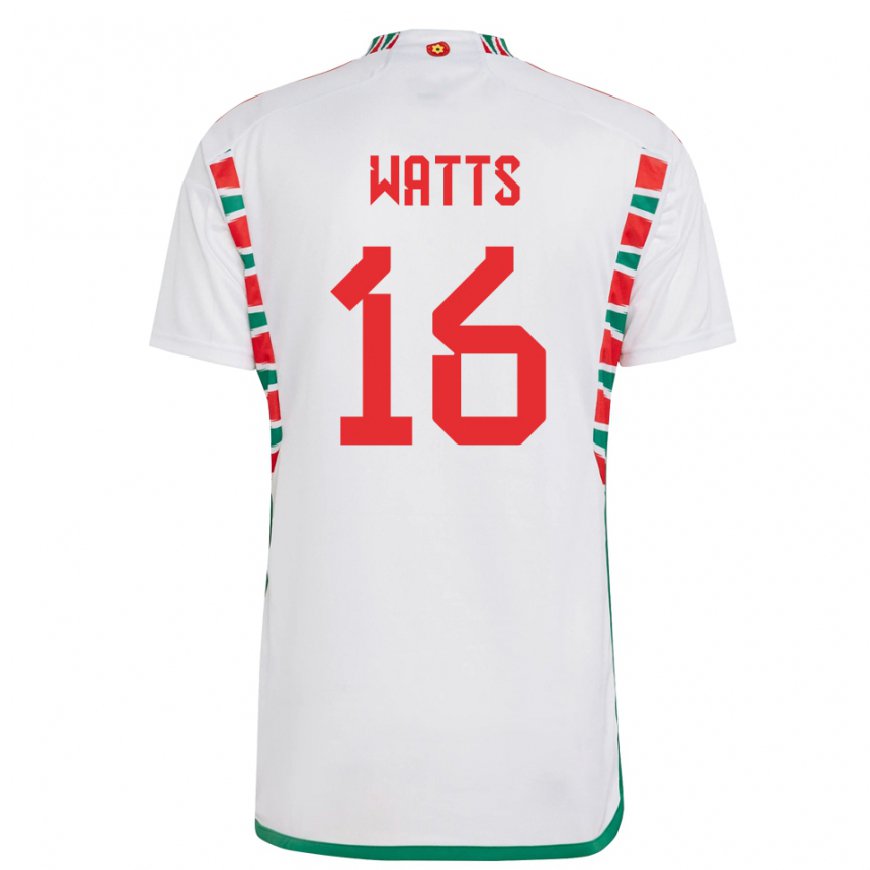 Kandiny Heren Welsh Daniel Watts #16 Wit Uitshirt Uittenue 22-24 T-shirt