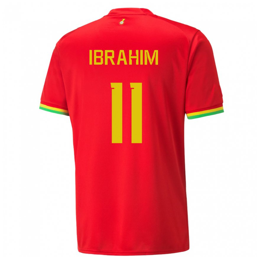 Kandiny Uomo Maglia Ghana Zubairu Ibrahim #11 Rosso Kit Gara Away 22-24 Maglietta