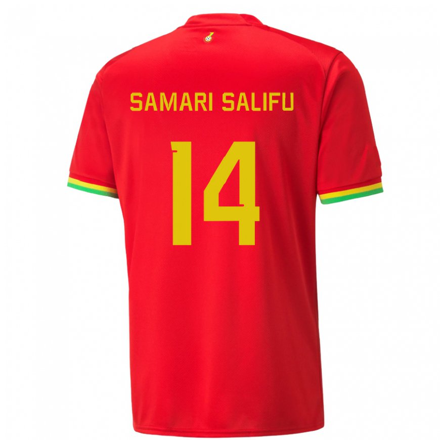 Kandiny Heren Ghanees Abass Samari Salifu #14 Rood Uitshirt Uittenue 22-24 T-shirt België