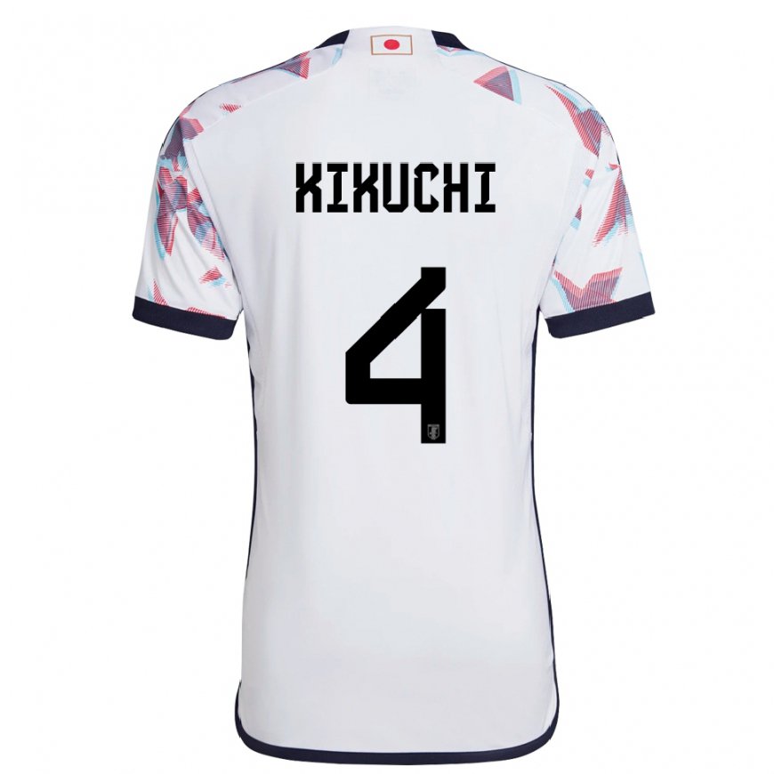 Kandiny Uomo Maglia Giappone Shuta Kikuchi #4 Bianco Kit Gara Away 22-24 Maglietta