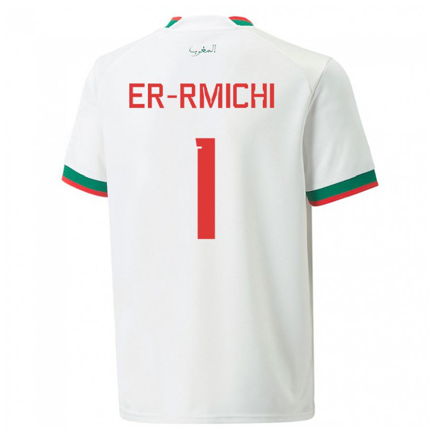 Kandiny Hombre Camiseta Marruecos Khadija Er Rmichi #1 Blanco 2ª Equipación 22-24 La Camisa