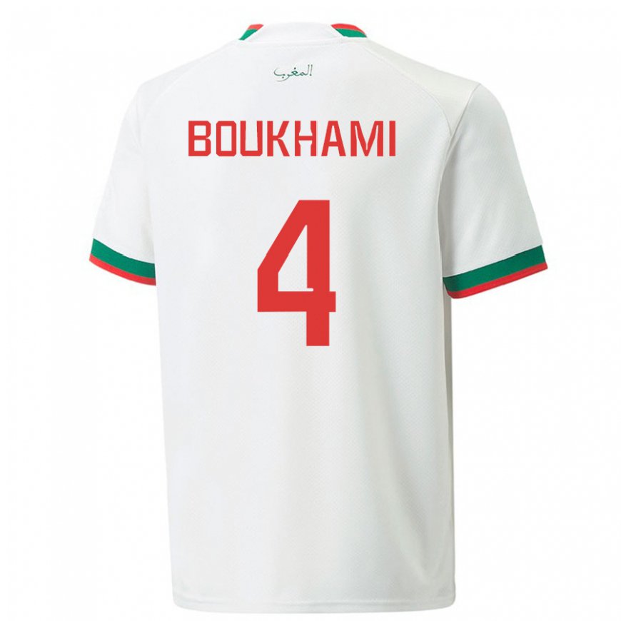 Kandiny Hombre Camiseta Marruecos Siham Boukhami #4 Blanco 2ª Equipación 22-24 La Camisa