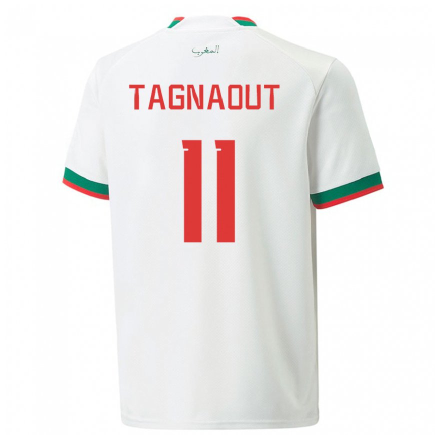 Kandiny Uomo Maglia Marocco Fatima Tagnaout #11 Bianco Kit Gara Away 22-24 Maglietta