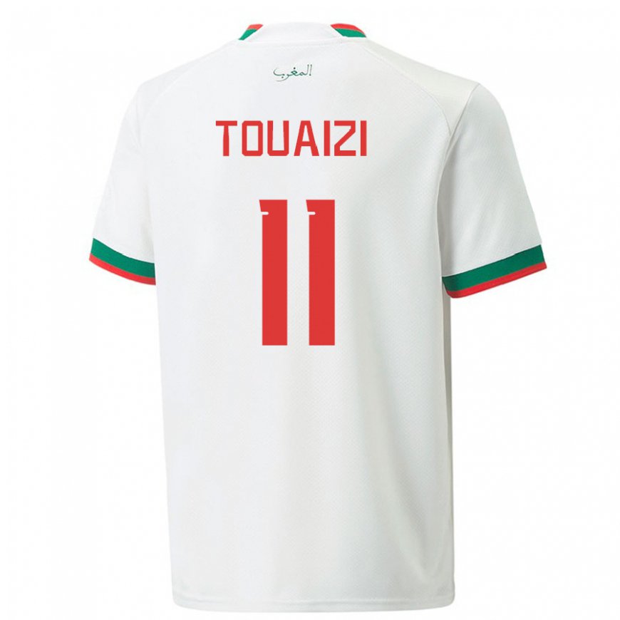 Kandiny Hombre Camiseta Marruecos Nabil Touaizi #11 Blanco 2ª Equipación 22-24 La Camisa