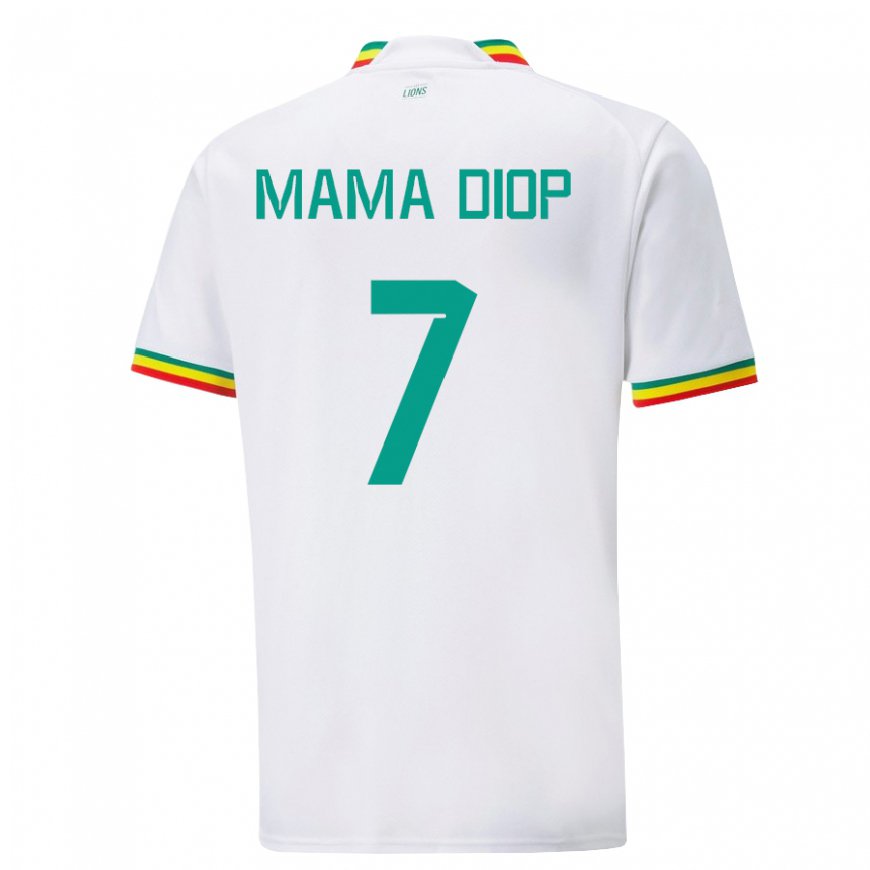 Kandiny Dames Senegalees Mama Diop #7 Wit Thuisshirt Thuistenue 22-24 T-shirt België