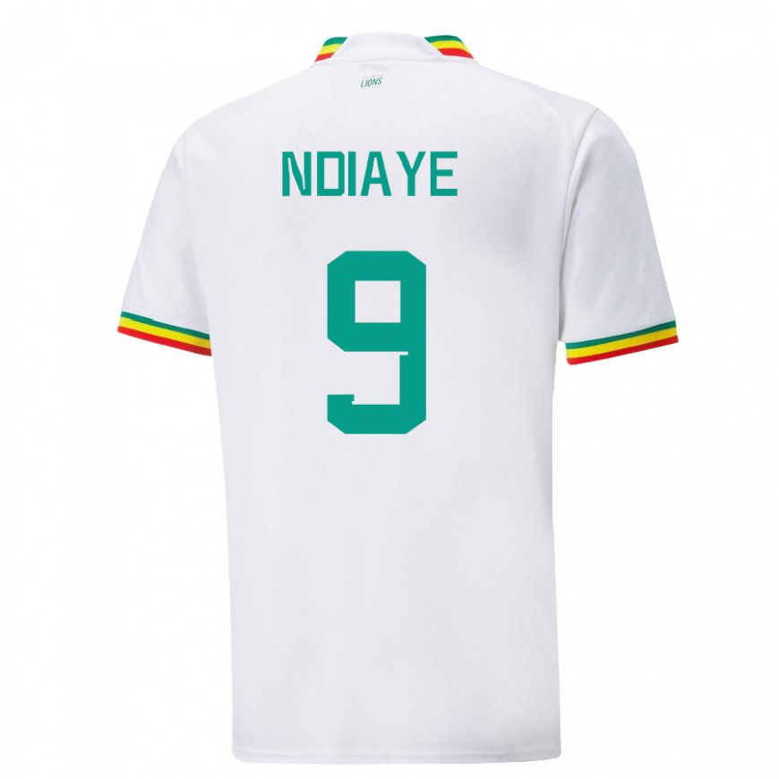 Kandiny Dames Senegalees Nguenar Ndiaye #9 Wit Thuisshirt Thuistenue 22-24 T-shirt België