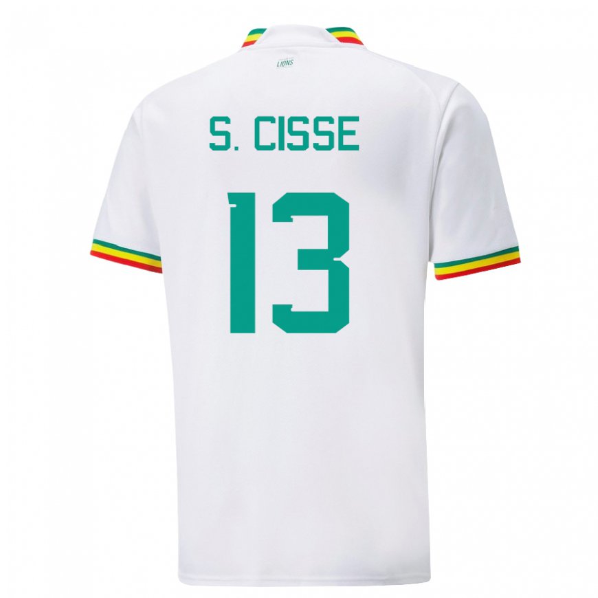 Kandiny Dames Senegalees Souleymane Cisse #13 Wit Thuisshirt Thuistenue 22-24 T-shirt België