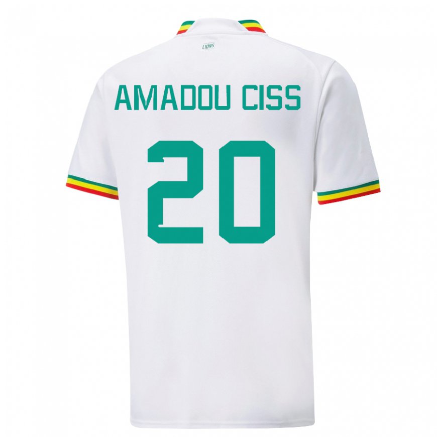 Kandiny Dames Senegalees Amadou Ciss #20 Wit Thuisshirt Thuistenue 22-24 T-shirt België