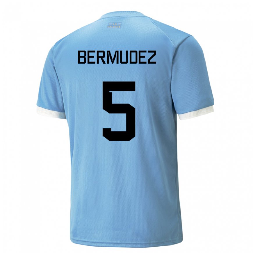 Kandiny Donna Maglia Uruguay Karol Bermudez #5 Blu Kit Gara Home 22-24 Maglietta